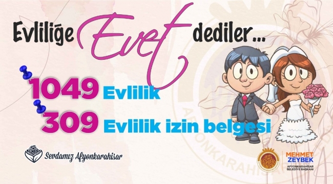 Afyonkarahisar'da bin 49 çift dünya evine girdi